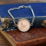 1951 Farthing Coin Bracelet, 75th Birthday Gift- Silver