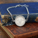 1952 Australian Threepence Coin Bracelet, 74th Birthday Gift- Silver