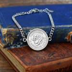 1953 Australian Shilling Coin Bracelet, 73rd Birthday Gift- Silver