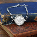 1956 Australian Threepence Coin Bracelet, 70th Birthday Gift- Silver