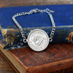1960 Australian Shilling Coin Bracelet, 66th Birthday Gift- Silver