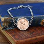 1960 US Penny Coin Bracelet, 66th Birthday Gift- Silver
