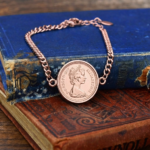 1977 Halfpenny Coin Bracelet, 49th Birthday Gift- Rose Gold