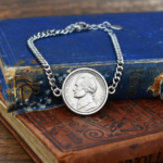 1981 US Nickel Coin Bracelet, 45th Birthday Gift- Silver