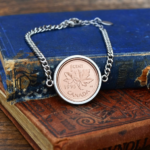 1995 Canadian Penny Coin Bracelet, 31st Birthday Gift- Silver