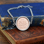 2004 Canadian Penny Coin Bracelet, 22nd Birthday Gift- Silver