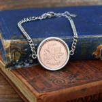 2009 Canadian Penny Coin Bracelet, 17th Birthday Gift- Silver