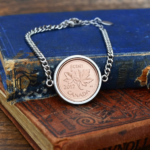 2012 Canadian Penny Coin Bracelet, 14th Birthday Gift- Silver