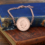 2016 One Pence Coin Bracelet, 10th Birthday Gift- Rose Gold