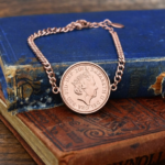 2018 One Pence Coin Bracelet, 8th Birthday Gift- Rose Gold