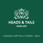 1945 Lucky Australian Half Penny Coin Cufflinks - Silver - Image 3