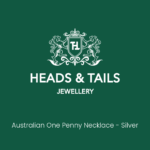Dark green Heads and Tails Jewellery placeholder card reading Australian One Penny Necklace - Silver