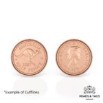 1945 Lucky Australian Half Penny Coin Cufflinks - Silver - Image 4