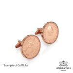 1945 Lucky Australian Half Penny Coin Cufflinks - Silver - Image 6