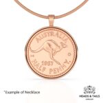 1945 Lucky Australian Half Penny Coin Necklace - Silver - Image 4