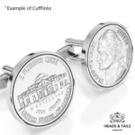 1964 U.S. Nickel Coin Cufflinks - Silver - Image 5
