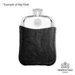 1943 Lucky Australian Sixpence Coin Hip Flask - Black Leather - Image 4