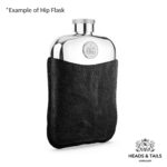 1943 Lucky Australian Sixpence Coin Hip Flask - Black Leather - Image 5