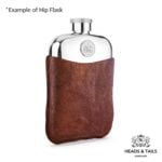 1943 Lucky Australian Sixpence Coin Hip Flask - Brown Leather - Image 4