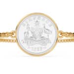 1953 Australian Sixpence Coin Bracelet, 73rd Birthday Gift- Gold - Image 6