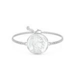1938 US Buffalo Nickel Coin Bracelet, 88th Birthday Gift- Silver - Image 2