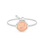 1944 Farthing Coin Bracelet, 82nd Birthday Gift- Silver - Image 2