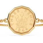 1944 Threepence Coin Bracelet, 82nd Birthday Gift- Gold - Image 6